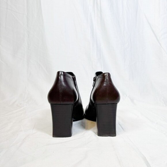 Vintage Y2K Bandolino Brown Leather Square Toe Shooties Booties Ankle Boots~8~ - Picture 5 of 7